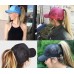 2018  Black Mesh Ponytail Baseball Cap Bun Baseball Hat Sport Snapback Caps  eb-69436117